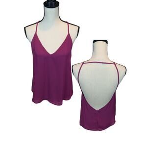 NWT Lulu's Cami Blouse, Low Back, Fuscia, sz M/L